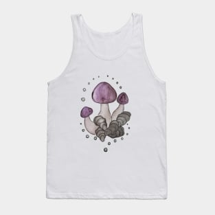 Mushroom Design with Pearls and Oyster Shells Tank Top